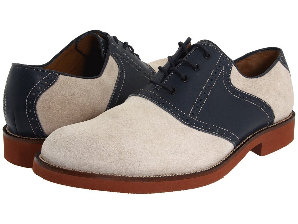 Bostonian Clarks Wallbridge Mens Saddle Shoes Oxford White Suede Blue ...