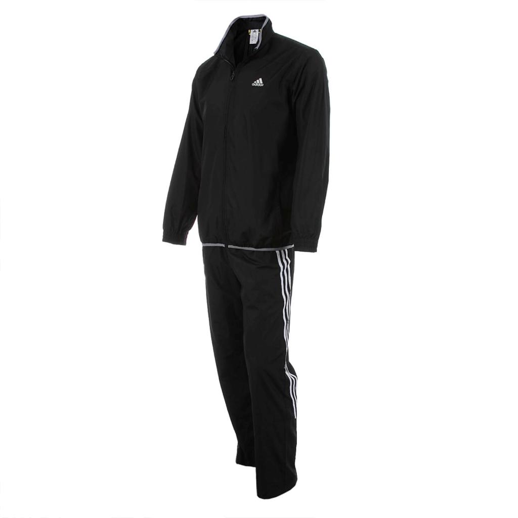 Adidas Mens Track Suit Jacket Pant Top Black White Warm Up Woven ...
