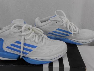 Adidas $115 Adizero Crazy Light Mens White Blue Basketball Sneaker Shoe ...