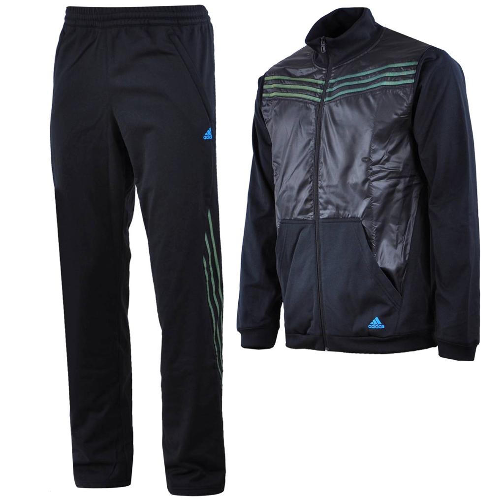 Adidas $128 Mens Track Suit Jacket Pant Top Black Street Warm Up ...