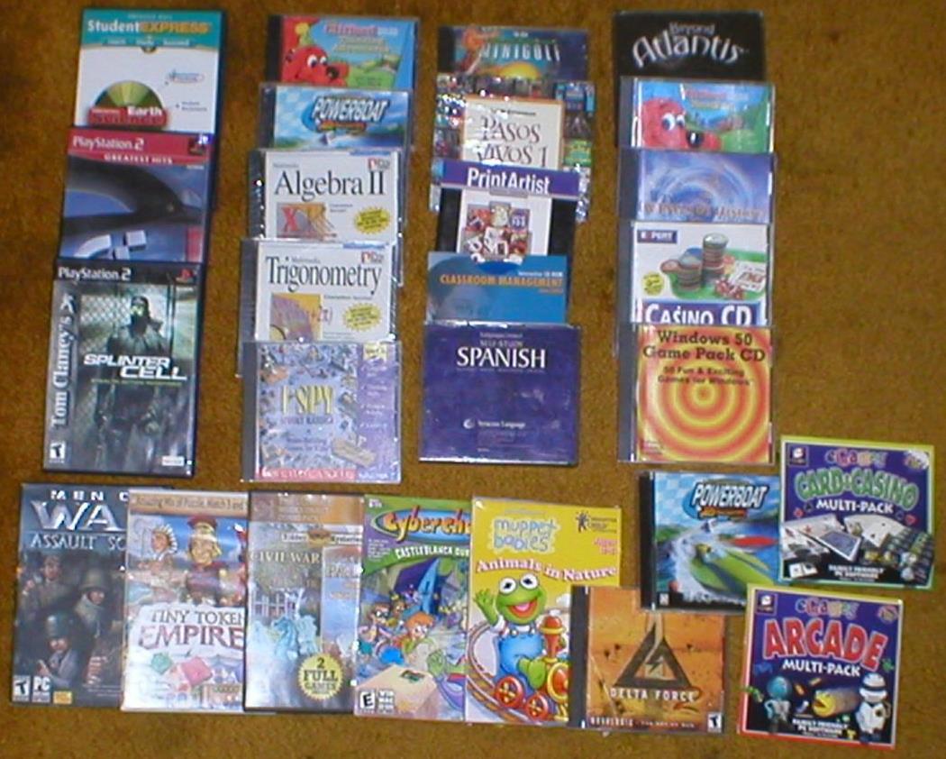 Wholesale Lot of 27 Assorted CDROM PC/Video Games/Referen/Applications