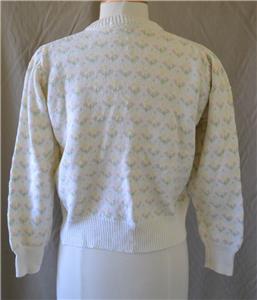 Cardigan Laura Ashley En Laine Beige - Broderie Florale, Taille M, Occasion Très Bon État