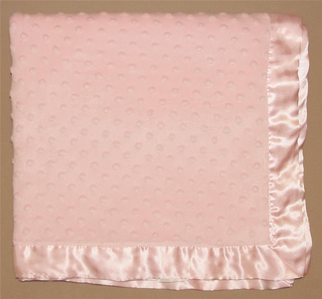 pink blanket with silk trim
