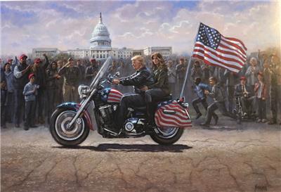 Jon McNaughton Maga Ride Donald Trump Motorcycle Art Print 15 x 10 | eBay