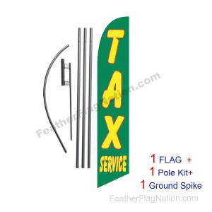 thumbnail image 2 of 15' Tax Service Feather Banner Swooper Flag Kit – With Pole & Ground Spike 2 of 4