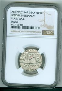 MS63 英領 インド ルピー 銀貨 1893B NGC india rupee - メルカリ