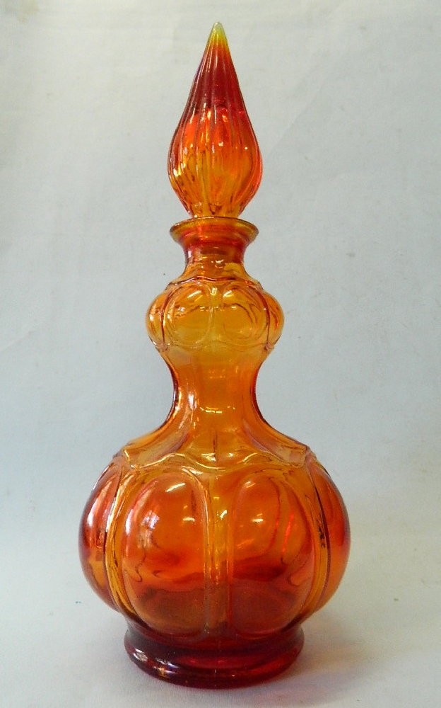 Rare True Orange Glass Genie Bottle Retro ca1970s Italy Jeanie | eBay