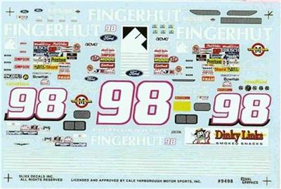 説明文 Slixx 1033 #98 Fingerhut 1994-Derrike Cope Nascar decal | eBay