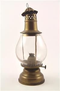 Antique Holmes Booth & Hayden Brass Skaters Lantern Waterbury CT