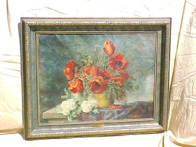 Original Oil Painting Max Streckenbach Poppies In Bloom Ebay