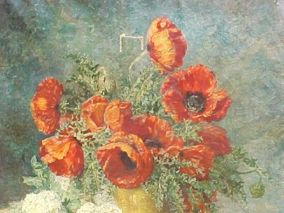 Original Oil Painting Max Streckenbach Poppies In Bloom Ebay