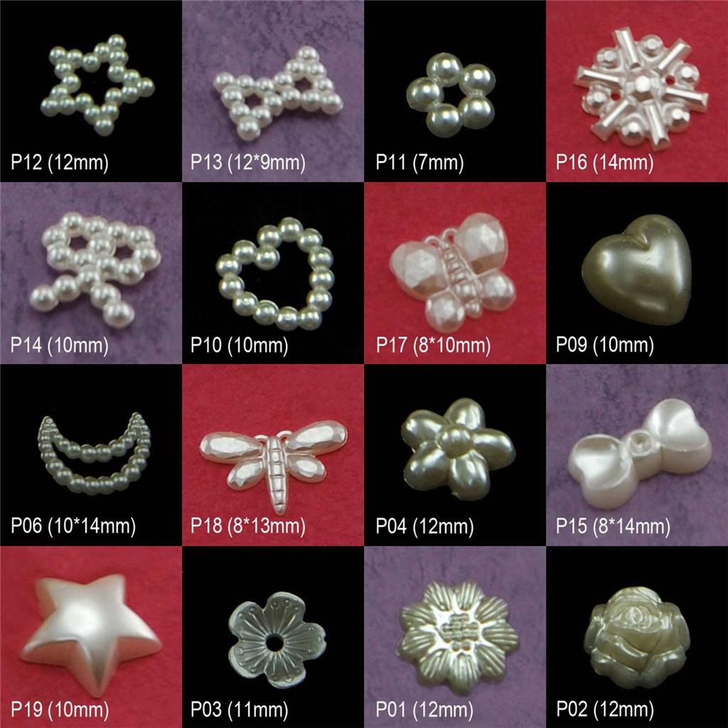 100 Pearl Bow Bowknot Shaped Cabochon Embellishment Scrapbook Nail Craft