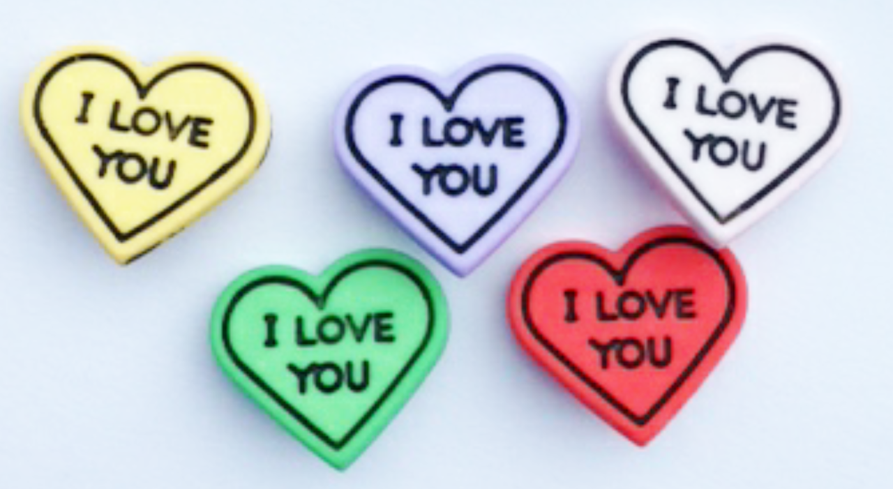 Paquete de 5 Botones Corazón de Amor Poliéster Loveheart Costura Adornos Artesanales - Imagen 7 de 7