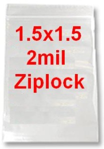 1.5 x 1.5, 2 Mil Clear Ziplock Bags
