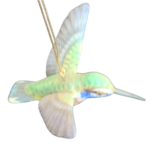 Beautiful ©Lenox® Porcelain Hummingbird Hanging Figural Ornament