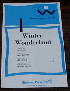 Winter Wonderland Felix Bernard Dick Smith 1948 Old Sheet Music