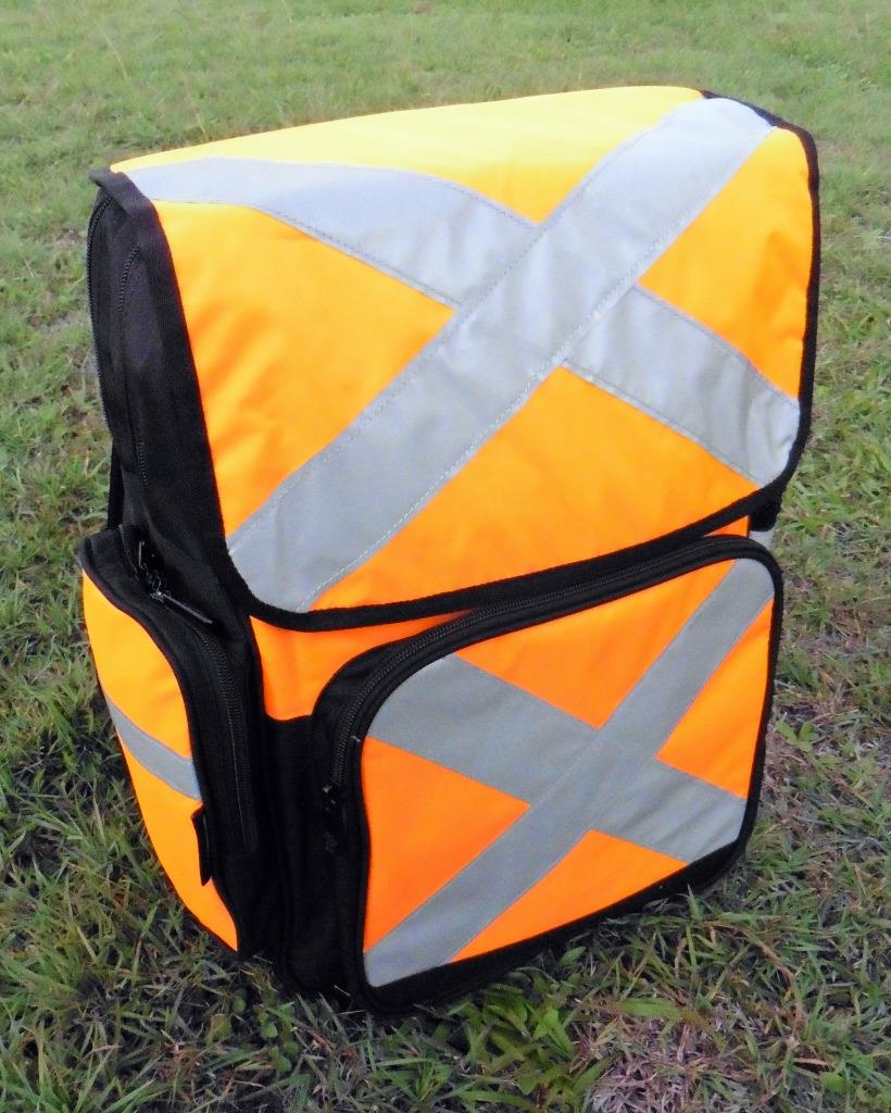 Caribee Pilbara 34L Hi-Vis Orange Backpack DayPack Reflect Visibility Travel Bag