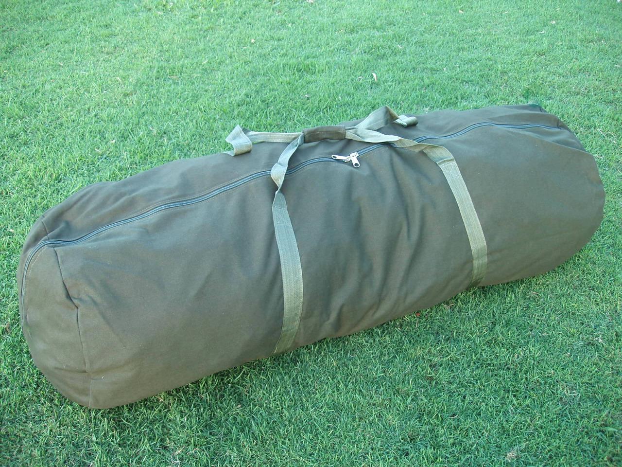 Heavy Duty Canvas Swag Carry Bag Large Duffle Travel Luggage Olive 3 Sizes New