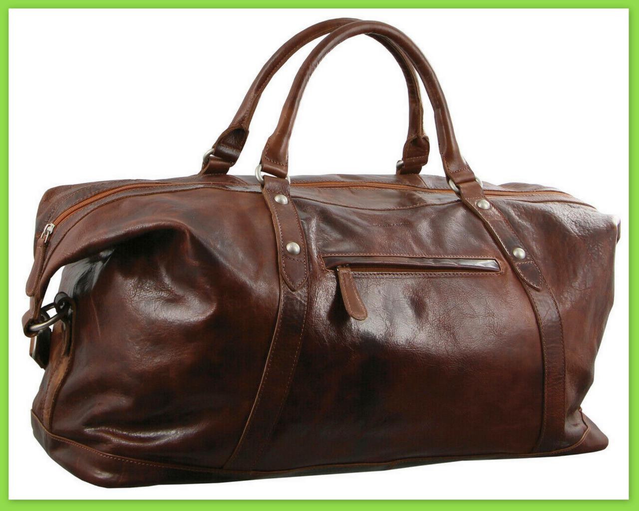 Pierre cardin rustic leather overnight hotsell bag