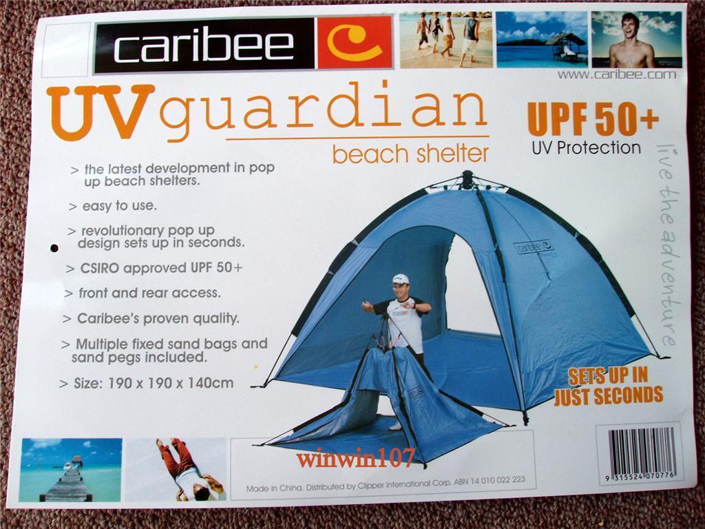 Caribee Pop Up Beach Tent Outdoor Uv Guardian Shelter Sun