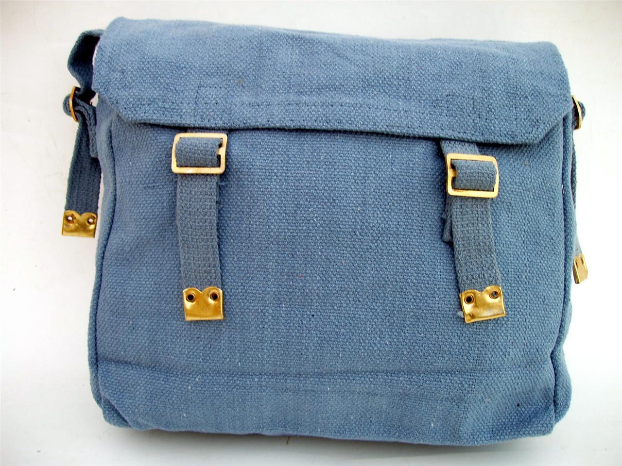 Canvas Shoulder Bag Biker Motorcycle Messenger Web Haversack Large 33x28x10cm - Picture 12 of 14