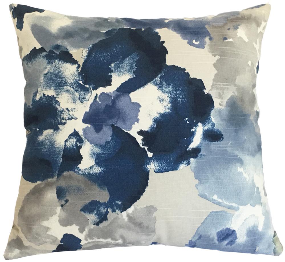 Blue Floral Watercolor Decorative Throw Pillow Cover Cushion
