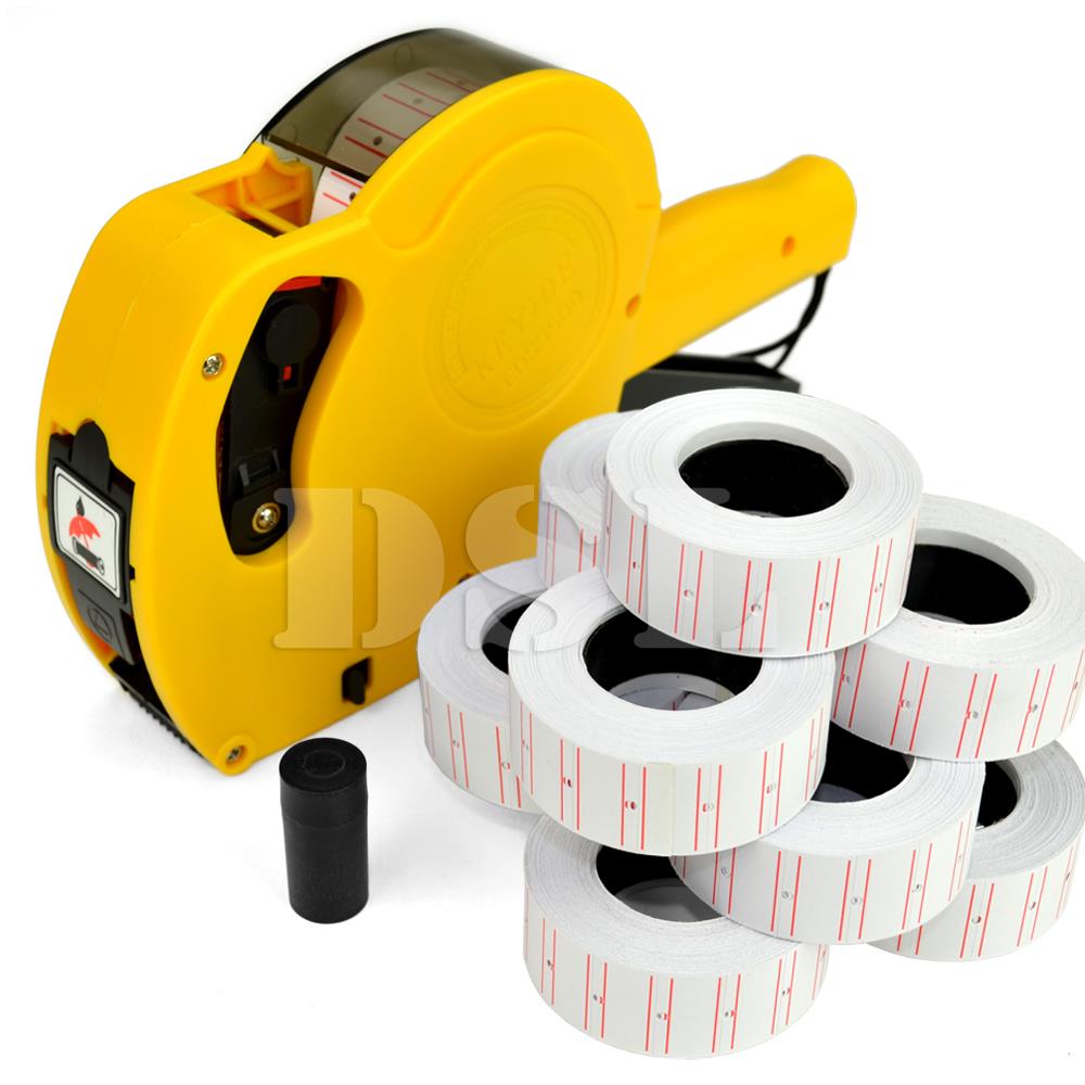 new-price-tag-gun-pricing-labeller-11-label-rolls-sticker-spare-ink