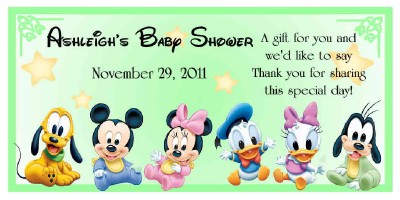 20 Disney Babies Mickey Minnie Baby Shower Favors Water