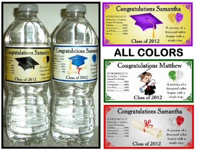 20 GRADUATION PARTY FAVORS WATER BOTTLE LABELS ~ Glossy ~ Waterproof | eBay