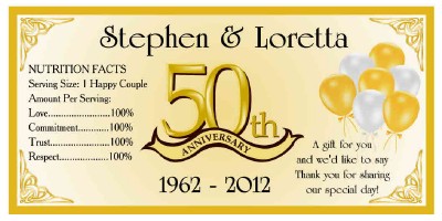 20 GOLDEN 50TH ANNIVERSARY WATER BOTTLE LABELS ~ Glossy ~ Waterproof | eBay