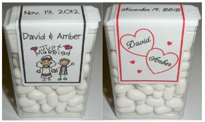 Personalized wedding tic tac labels