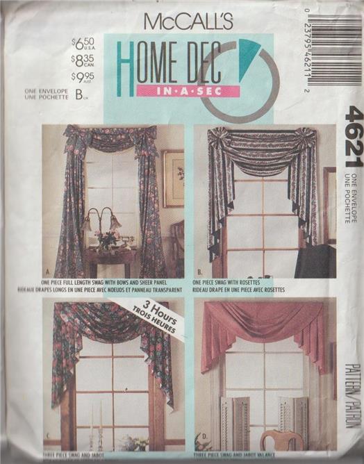 Cortinas cortinas cenefas tonos que elijas para decoración del hogar patrón McCall's - Imagen 7 de 10
