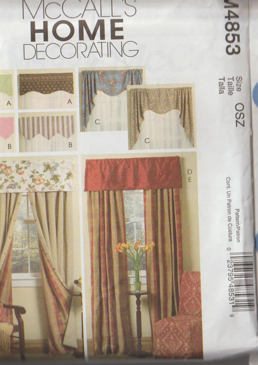 Cortinas cortinas cenefas tonos que elijas para decoración del hogar patrón McCall's - Imagen 8 de 10