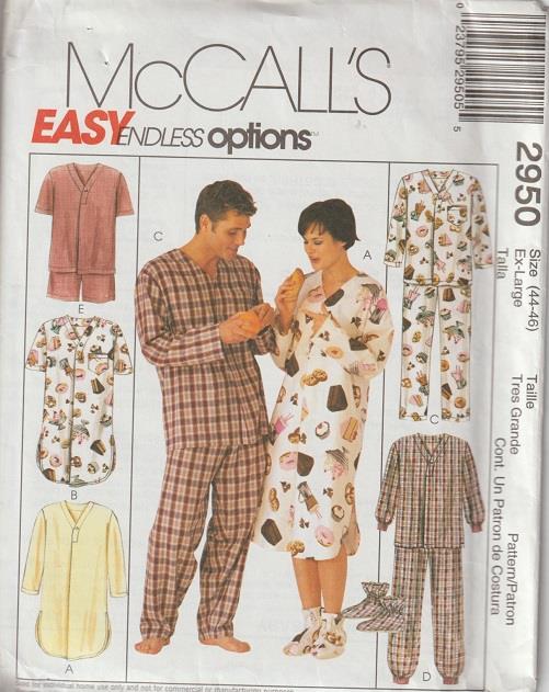 OOP McCalls Sewing Pattern Mens Unisex Sleepwear Pajamas U Pick 4320 7385