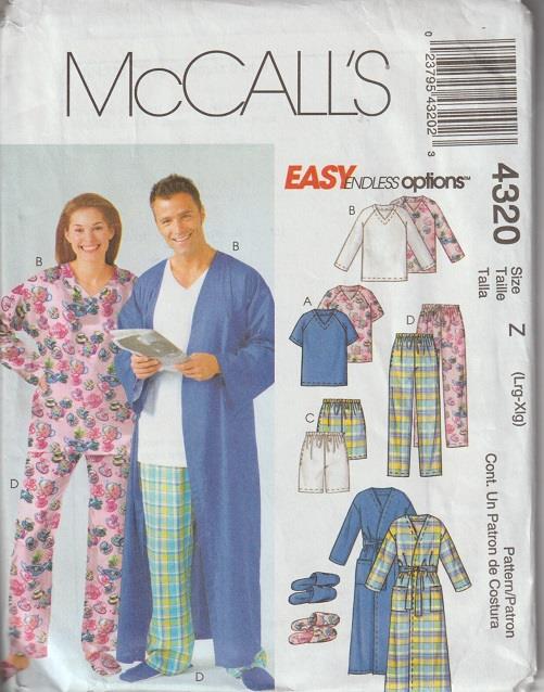 Fuera de imprenta McCalls patrón de costura para hombre unisex ropa de dormir pijama tú eliges 4320 7385 - Imagen 8 de 11