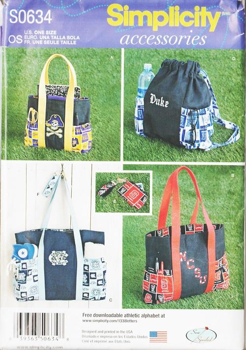 Simplicity Sewing Pattern Specialty Activity Bags and Accessories You ...