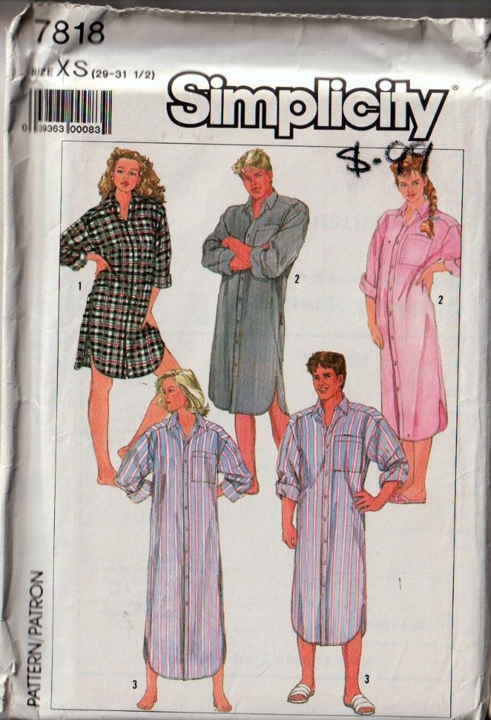 Simplicity Pattern Nightgown PJs Robe Caftan MuuMuu Duster OOP Vintage ...