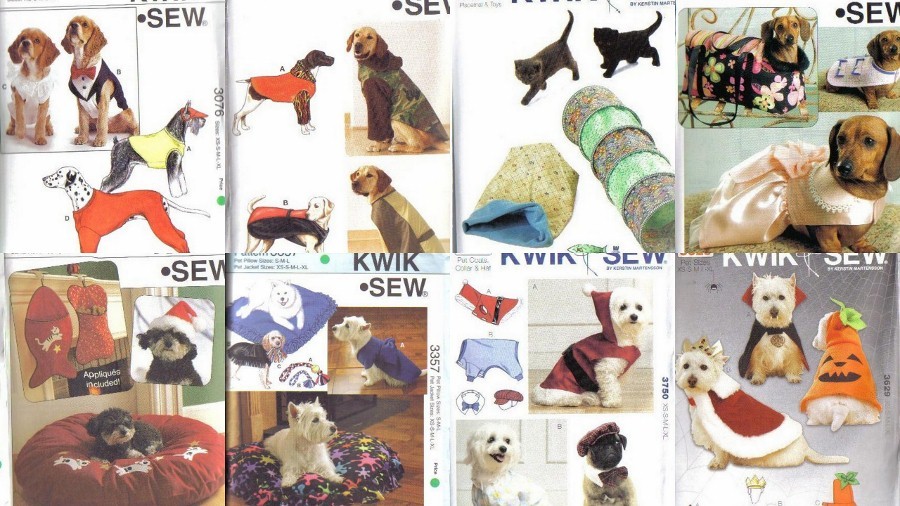 Kwik Sew Pet Sewing Pattern Dog Clothes Cat Toys Accessories Size XS s ...