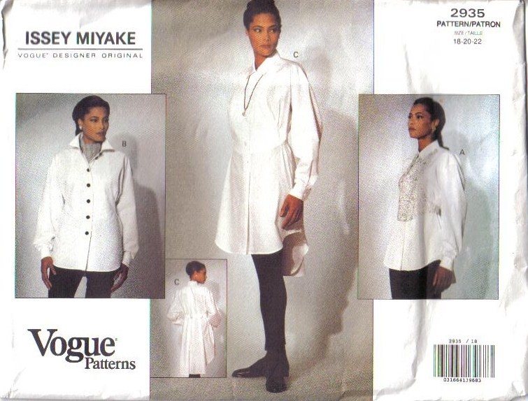 Issey Miyake Vogue Sewing Pattern Designer Original Misses w Plus Sizes ...