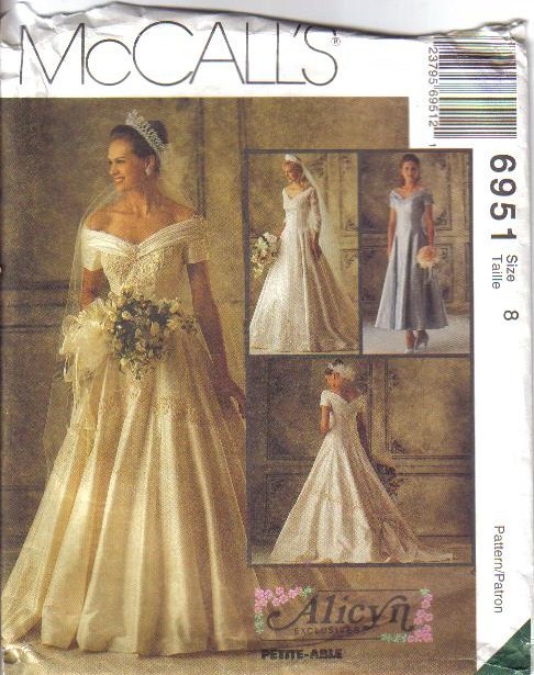 OOP Bridal Wedding Gown Bridesmaid Dress Misses Size McCalls Sewing ...
