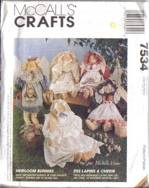 McCalls Sewing Pattern Stuffed Bunny Rabbit McCall's Easter Bunnies ...
