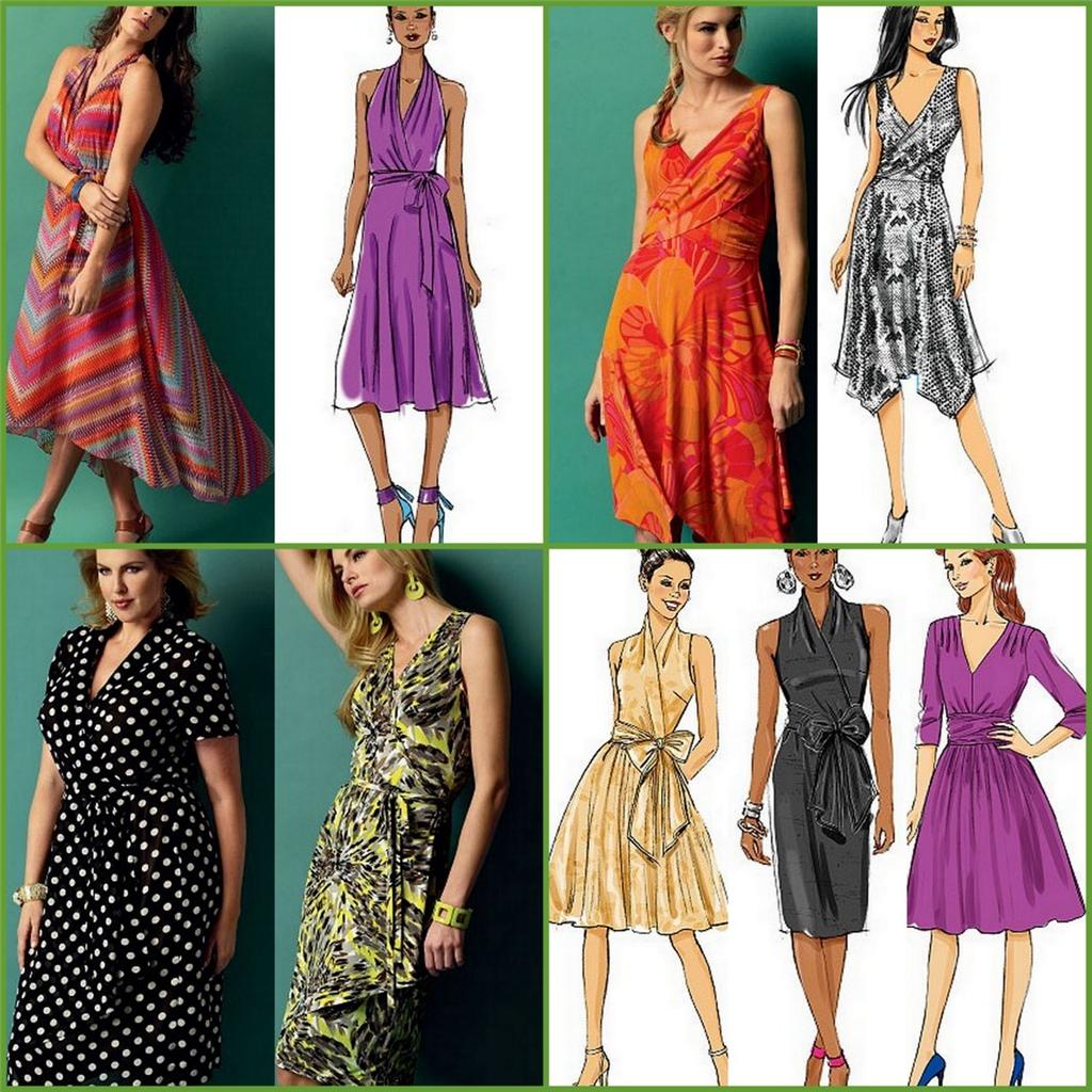 Butterick Sewing Pattern Misses Wrap Dress with Plus Size Full Figure ...