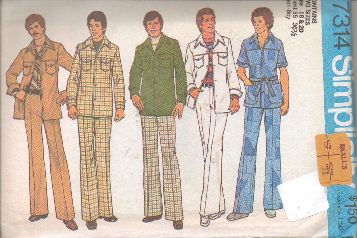 Vintage 1970s Mod Teen Boys Fashion Simplicity Sewing Pattern UC Your ...