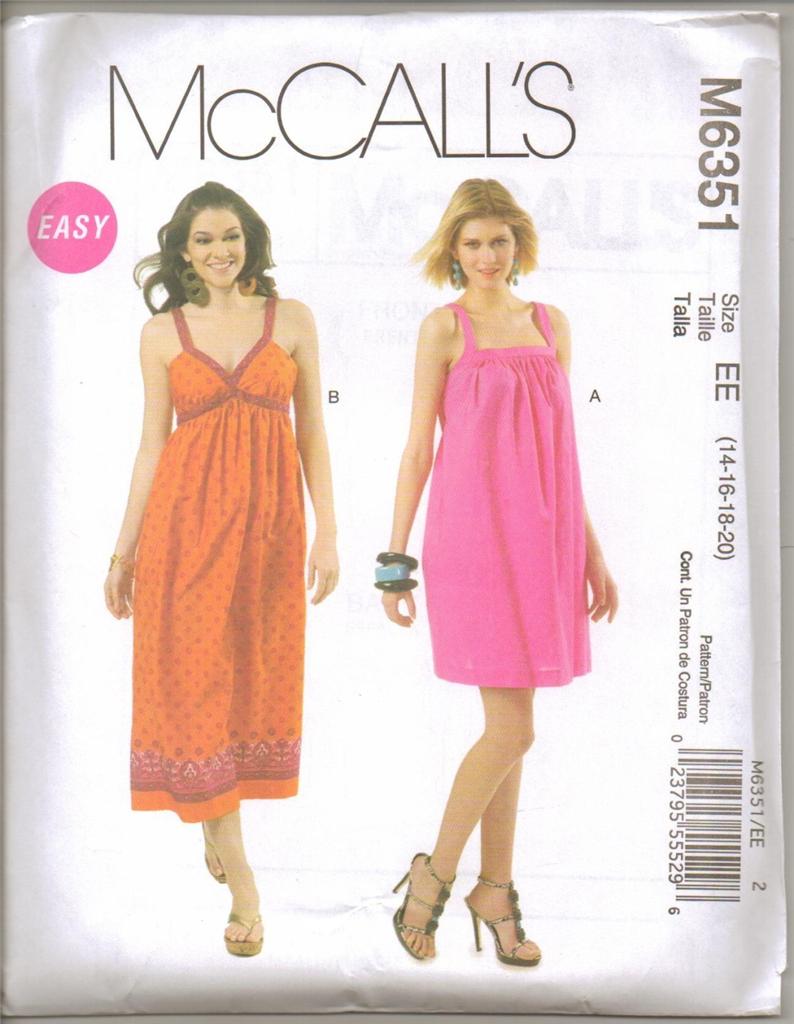 McCalls Sewing Pattern Misses Dress with McCall's Plus Size Dresses ...