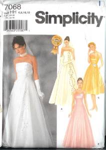 Simplicity Sewing Pattern Bridal Evening Gown Bridesmaid Prom Party ...