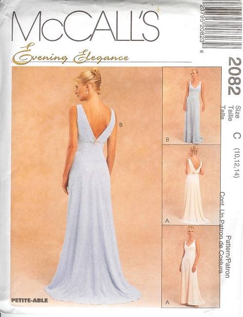 McCalls Sewing Pattern Misses Bridal Evening Gown Bridesmaid Prom Party ...