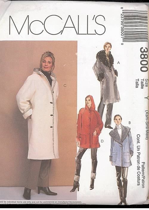 OOP McCalls Sewing Pattern Misses Coats McCall's Winter Outerwear You ...