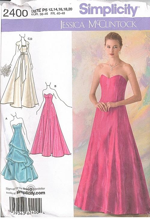 Misses Formal Prom Bridal Evening Gown Cocktail Dress Simplicity Sewing ...