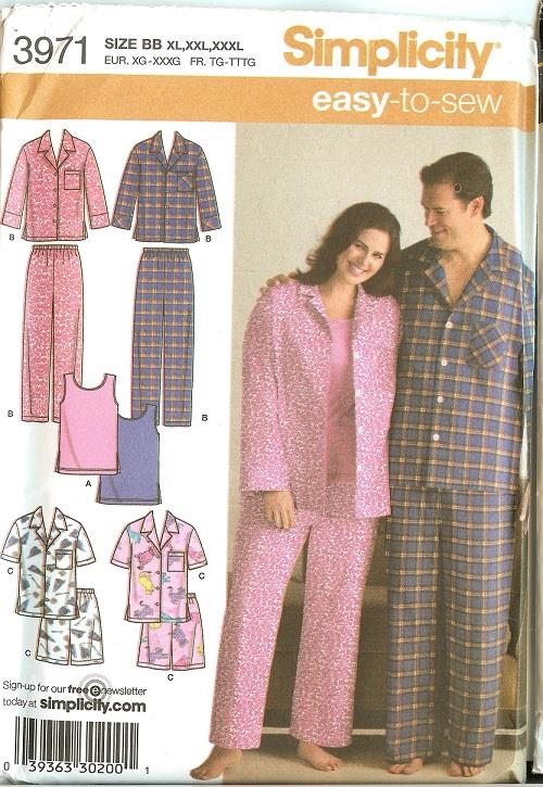 Simplicity Sewing Pattern Misses Sleepwear Loungewear Pajamas Plus Size ...