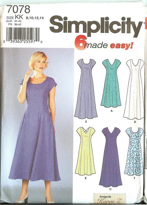 OOP Simplicity Sewing Pattern Spring Summer Dresses Misses Sizes You ...